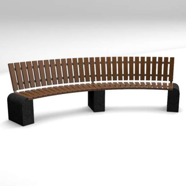 Скамейка диван бетонный уличный "Евро 1 Арка 300" со спинкой