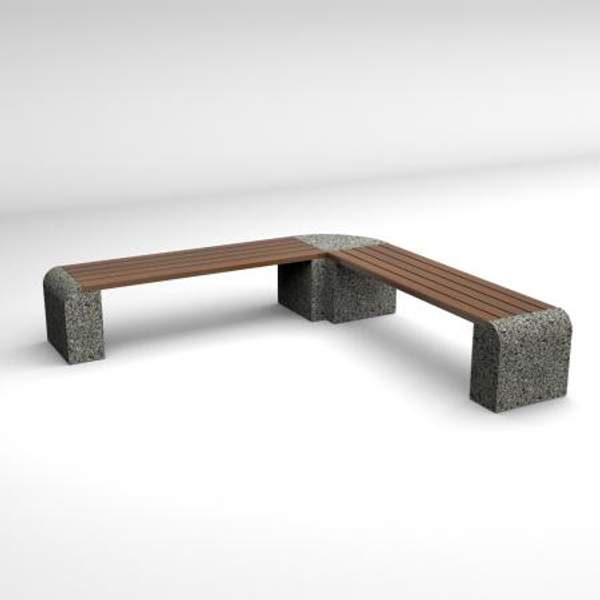 Скамейка диван бетонный уличный "Евро 1 Дабл"