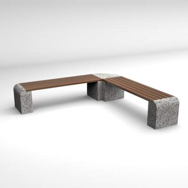 Скамейка диван бетонный уличный "Евро 1 Дабл"