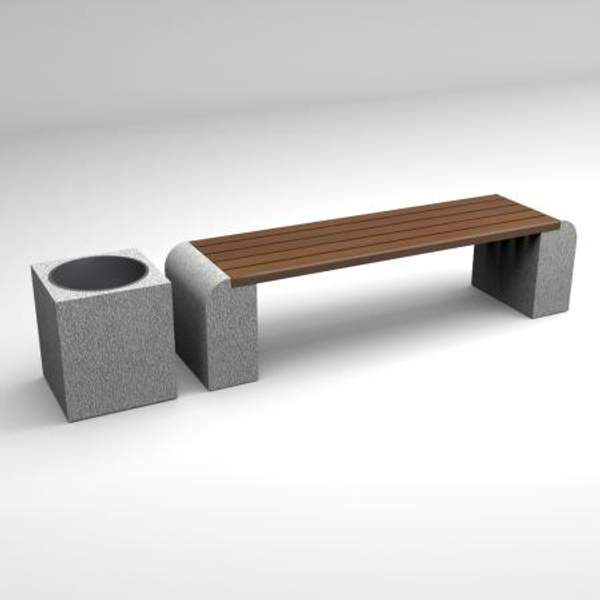 Скамейка диван бетонный уличный "Евро 1 Квадро"