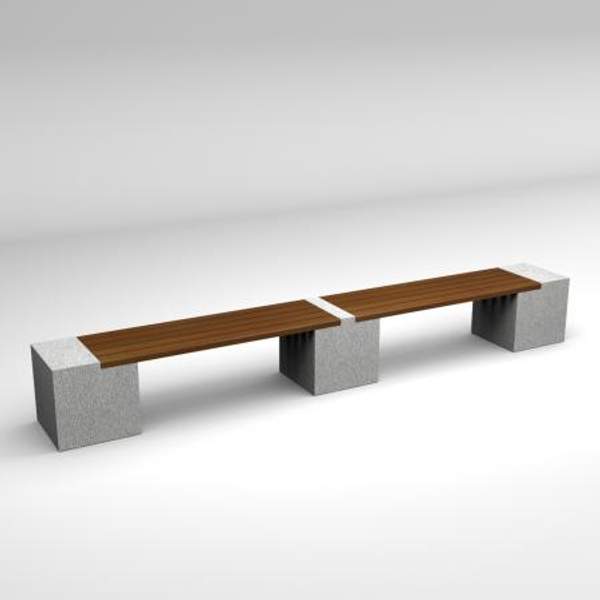 Скамейка диван бетонный уличный "Евро 2 Лайн"