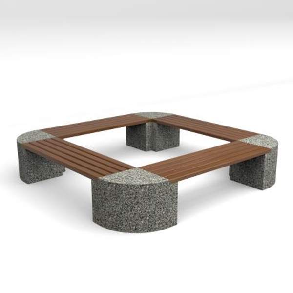 Скамейка диван бетонный уличный "Ринг"