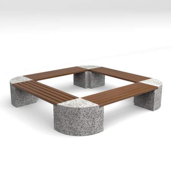 Скамейка диван бетонный уличный "Ринг"