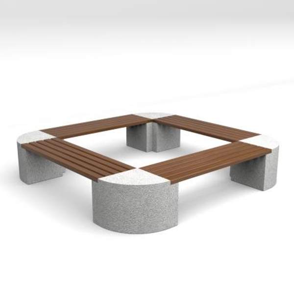 Скамейка диван бетонный уличный "Ринг"