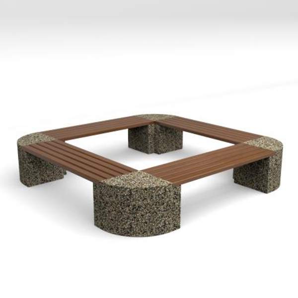 Скамейка диван бетонный уличный "Ринг"