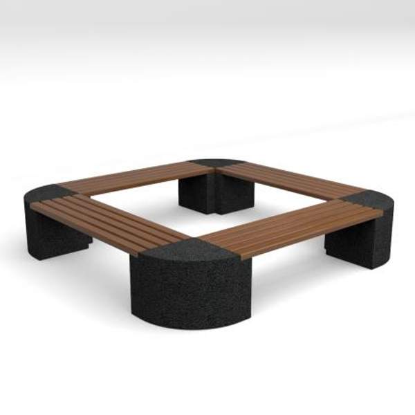 Скамейка диван бетонный уличный "Ринг"