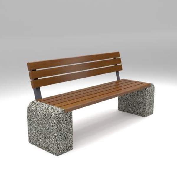 Скамейка диван бетонный уличный со спинкой "Евро"