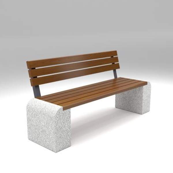 Скамейка диван бетонный уличный со спинкой "Евро"