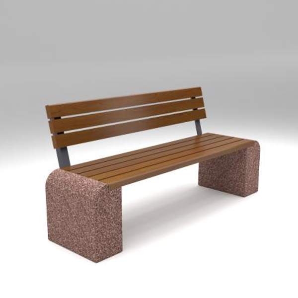 Скамейка диван бетонный уличный со спинкой "Евро"