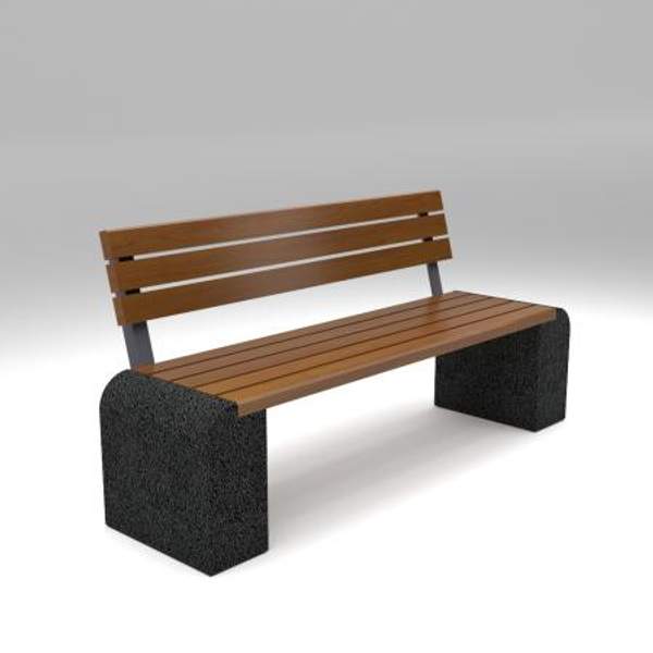 Скамейка диван бетонный уличный со спинкой "Евро"