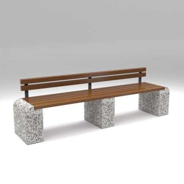 Скамейка диван бетонный уличный со спинкой "Евро Лайн"