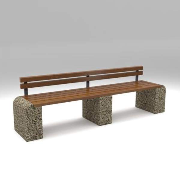 Скамейка диван бетонный уличный со спинкой "Евро Лайн"