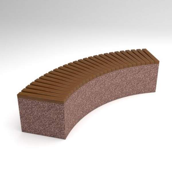 Скамейка диван бетонный уличный "Стиль" со спинкой и вазонами