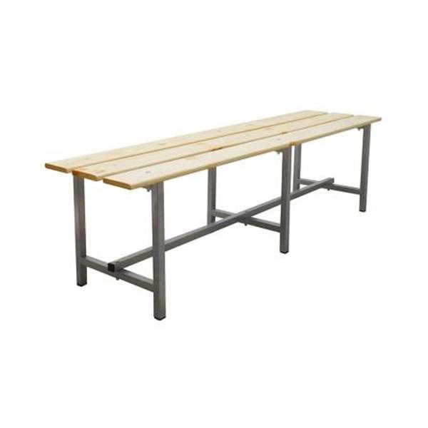 Скамейка для раздевалок 3-х местная металлическая с досками