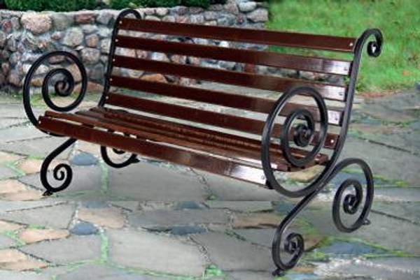Скамейка садовая (парковая) кованая СкФЛм и СкФЛб
