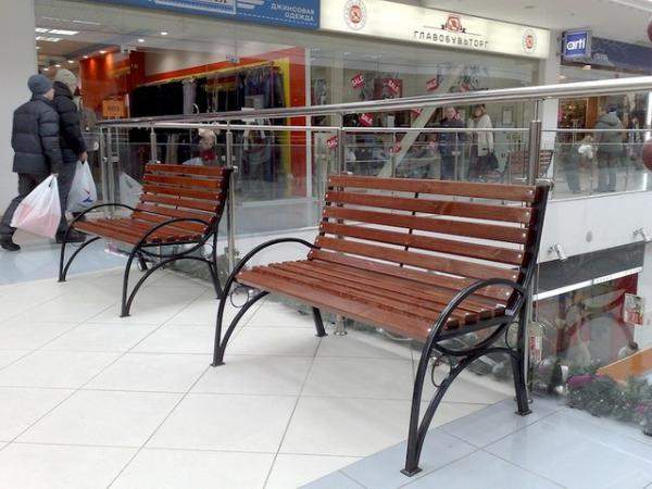 Скамейка универсальная "Б-130/1" с подлокотниками стальные опоры