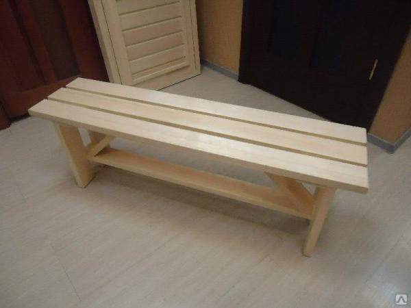 Скамья осина 1200*300*440 для бани деревянная