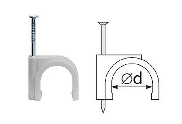 Скоба пластиковая для крепления кабеля круглая 7мм (упаковка 50шт) NAVIGATOR 71068