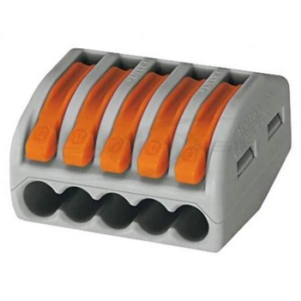 Соединитель кабеля Wago Клемма 5-проводная 0.08-2.5 мм, 250V, ток 24A (обычная)