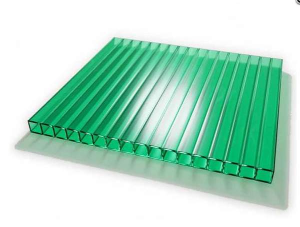 Сотовый поликарбонат 4мм зеленый 6000х2100мм