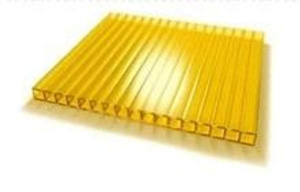 Сотовый поликарбонат 4мм желтый 6000х2100мм