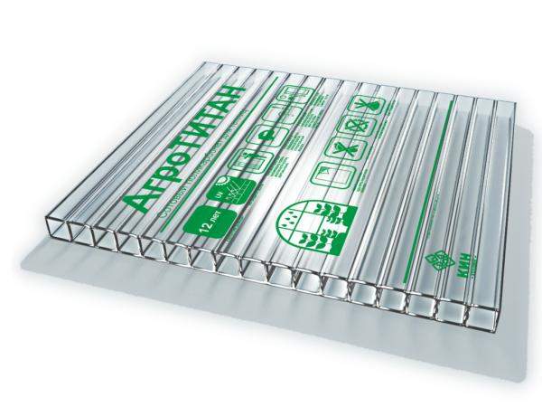 Сотовый поликарбонат АГРО ТИТАН Прозрачный 12000х2100х4 мм