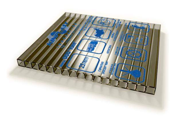 Сотовый поликарбонат KINPLAST Бронза 12000х2100х25 мм