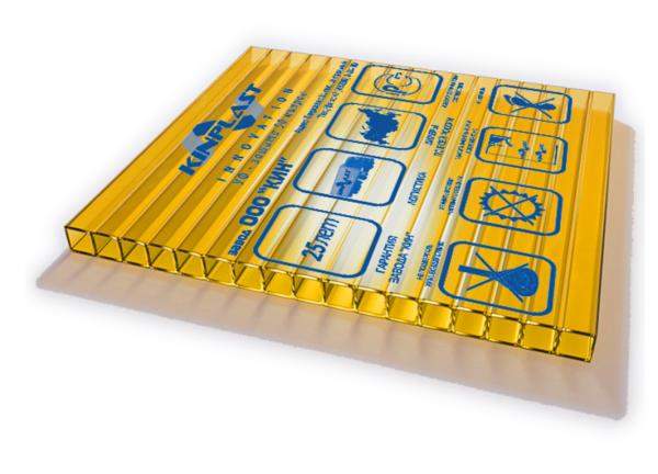 Сотовый поликарбонат KINPLAST Желтый 12000х2100х20 мм