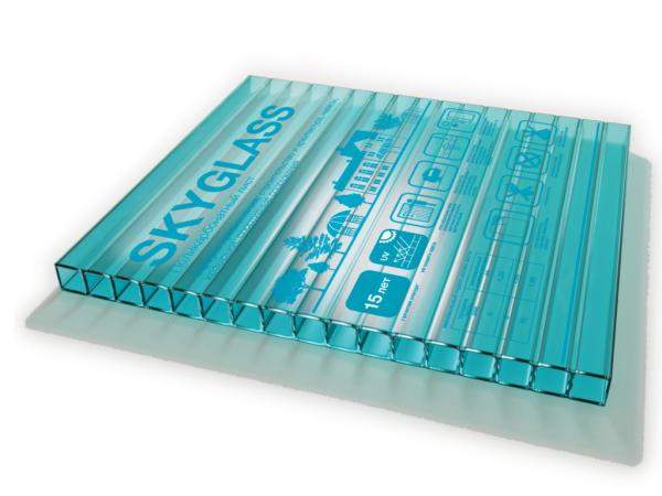 Сотовый поликарбонат SKYGLASS Бирюза 12000х2100х4 мм