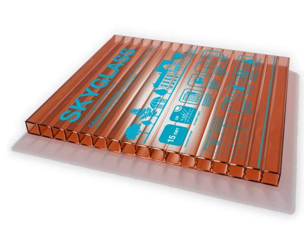 Сотовый поликарбонат SKYGLASS Коричневый 12000х2100х10 мм