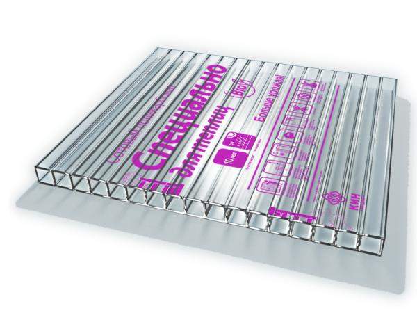 Сотовый поликарбонат Специально для теплиц Прозрачный 12000х2100х3,5 мм