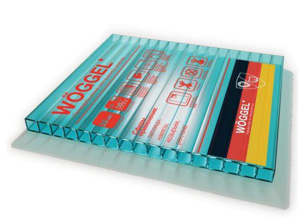 Сотовый поликарбонат WOGGEL Бирюза 12000х2100х4 мм