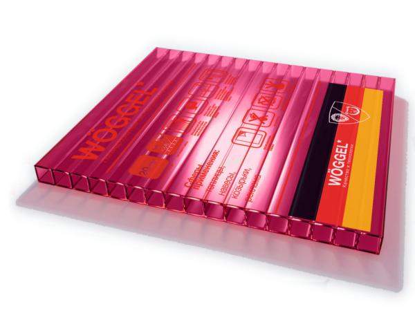 Сотовый поликарбонат WOGGEL Красный 12000х2100х16 мм