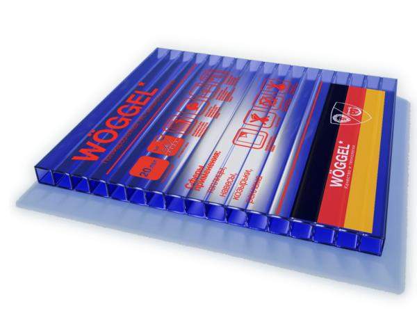 Сотовый поликарбонат WOGGEL Синий 12000х2100х8 мм