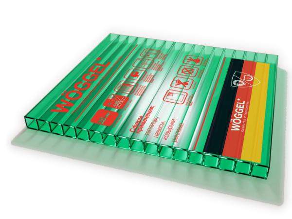 Сотовый поликарбонат WOGGEL Зеленый 12000х2100х6 мм