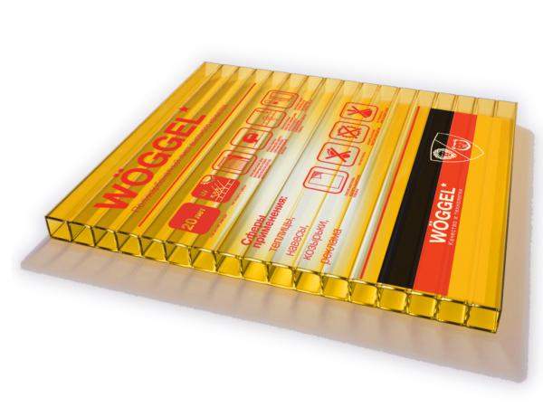 Сотовый поликарбонат WOGGEL Желтый 12000х2100х10 мм