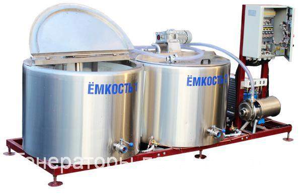 Спаренный вертикальный охладитель молока (опционально авт. мойка). Один компрессор, утренняя и вечерняя приемка. 2хМОУ100 - 2x100л. (МТ-18)