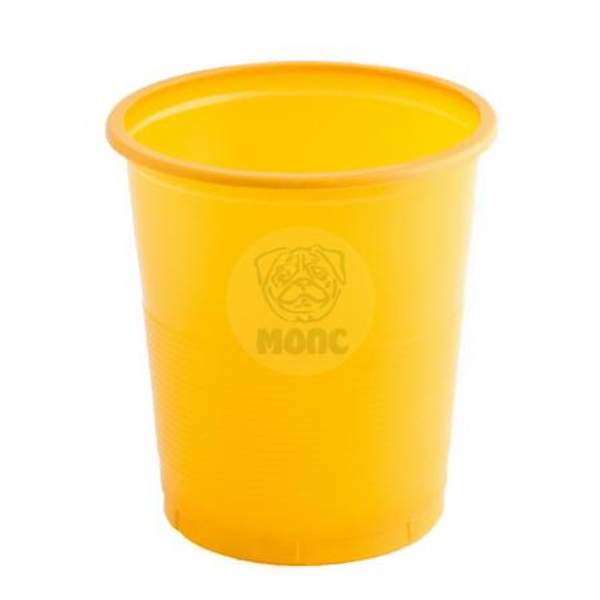 Стакан одноразовый 500мл пластиковый Бочонок желтый Супер Эконом 85/20/1700