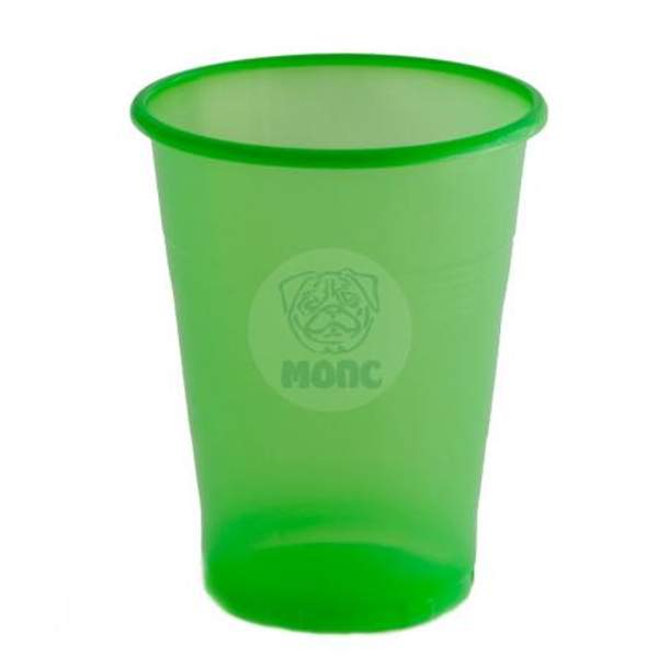 Стаканчик одноразовый 200мл пластиковый зеленый Эконом 100/42/4200