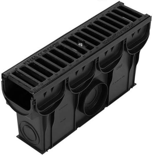 СТАНДАРТПАРК Spark 2/3 пескоуловитель для лотка водоотводного с чугунной решеткой 500х133х250мм / STANDARTPARK Spark 2/3 пескоуловитель для лотка водоотводного с чугунной решеткой 500х133х250мм пластик