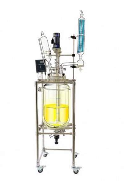 Стеклянный реактор с рубашкой 200л