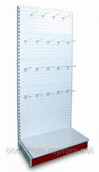 Стеллаж пристенный прямой с перфорированными панелями1800х1000х500 белый