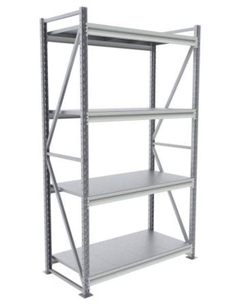 Стеллаж среднегрузовой железный - СГР-18м (1500х2200х600) 4 полки RAL7035 глубиной 600 мм (60 см)