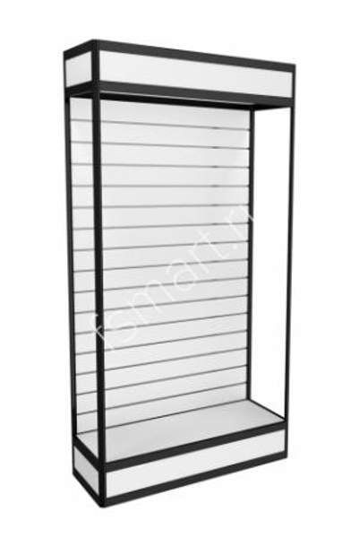 Стеллаж-витрина из профиля с экономпанелью