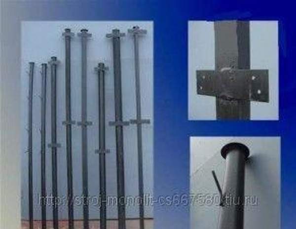 Столб стальной 60х60 мм. высота - 3,0 м. с планками и заглушками с грунтовы
