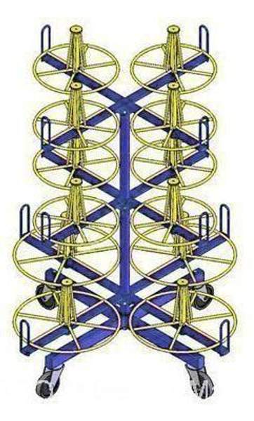 Стойка стеллаж для хранения кабеля в мотках (12 катушек) АМ.012