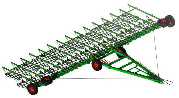 Сцепка бороновальная гидрофицированная двухследная СБГ-12-2 без борон и с боронами БЗСС