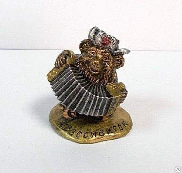 Сувенир "Медведь с гармошкой"(малый,с надписью Новосибирск)