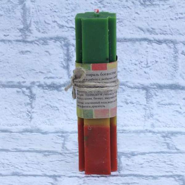 Свеча крест «Спираль Богатства»