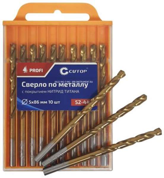 Сверло по металлу с нанесением нитрида титана Cutop profi
